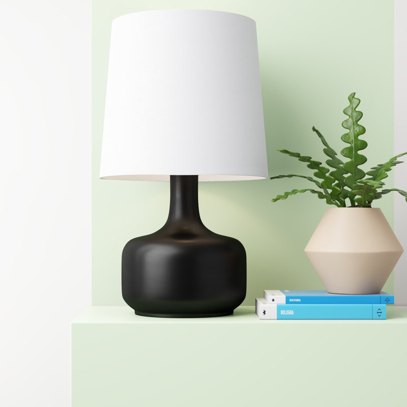 Lampe de chevet 17 po Dedrek, Noir mat