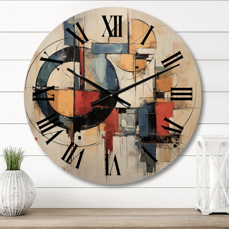 Horloge murale en bois massif Oliveriu, Petit