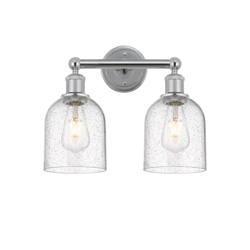 Edison Allysson 2 Light 15" Bath Vanity Light, Seedy, Polished Chrome