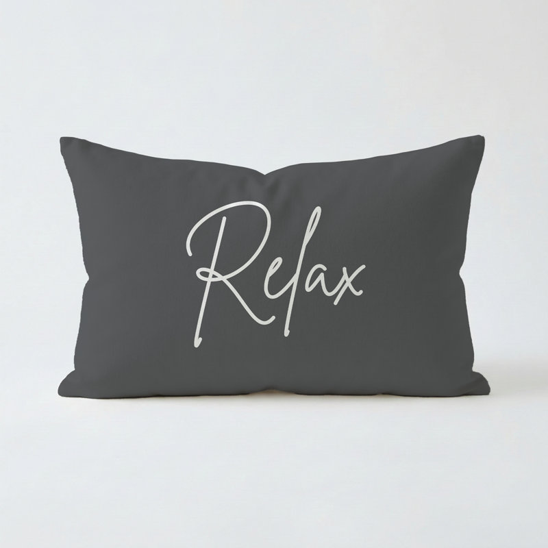Relax Pillow 21"X13" Charcoal, Rectangle 13"H x 21"W, Charcoal