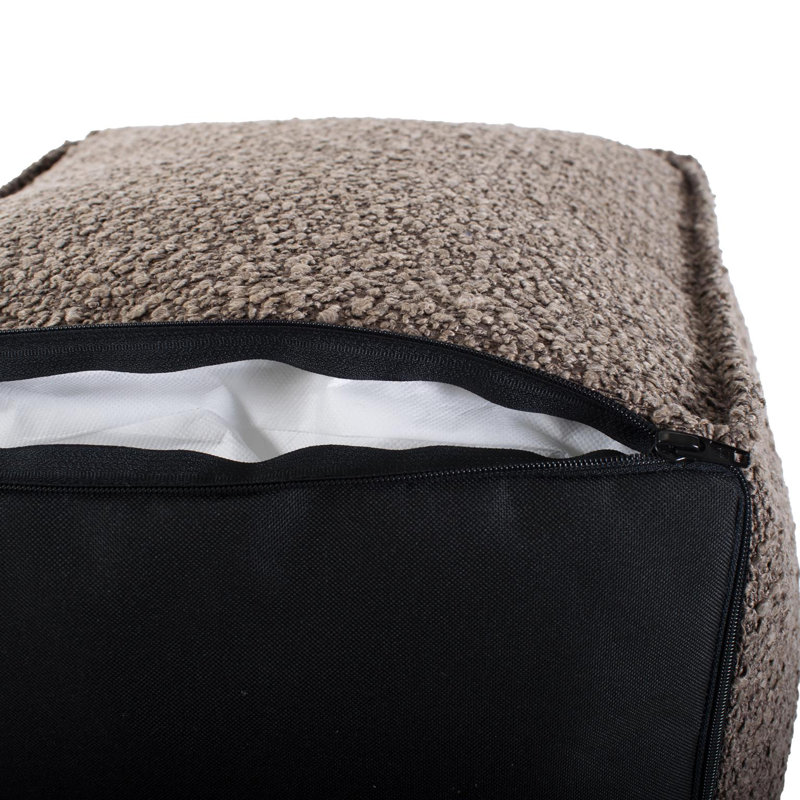 Upholstered Pouf, Brown