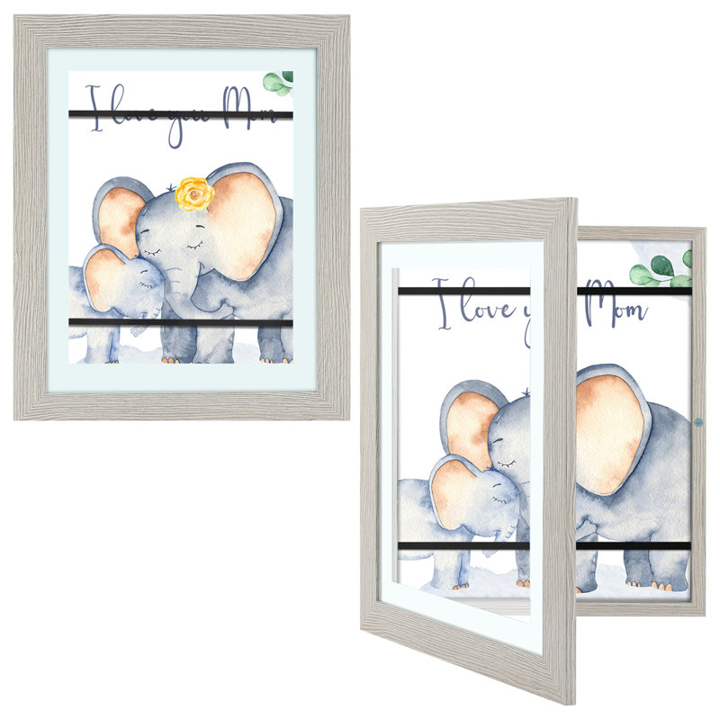Akoon Kids Art Picture Frame Painting Front Open Shadow Box, Gray