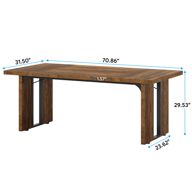 70.8'' Rectangle Conference Table, Brown