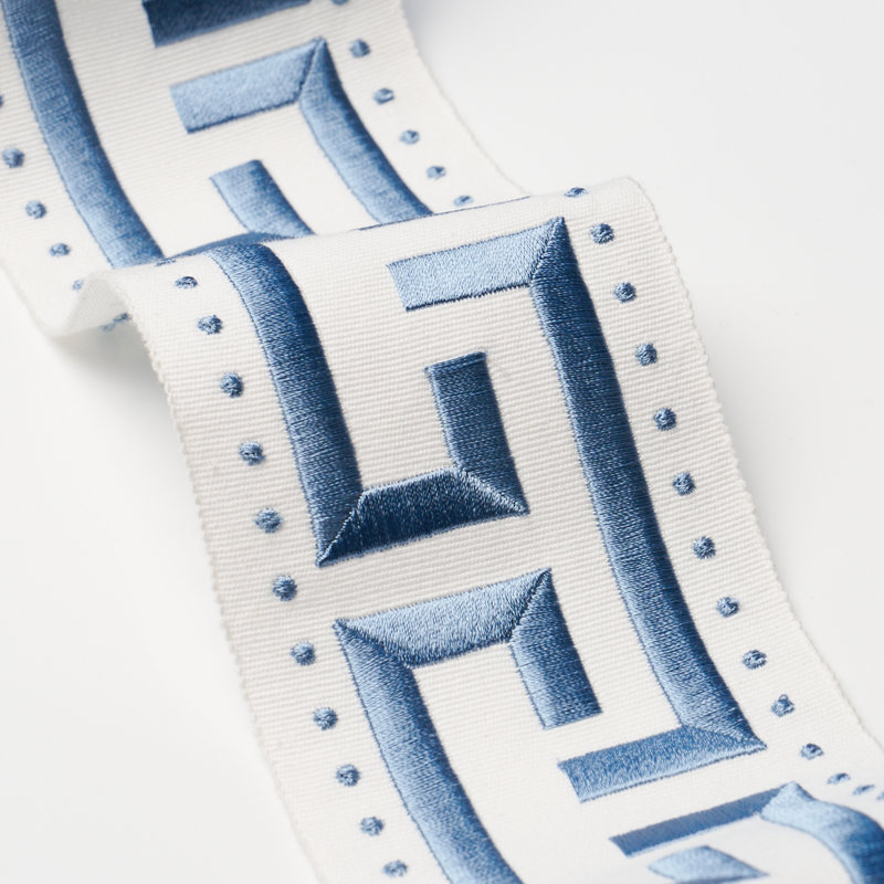Schumacher X Paloma Contreras Margo Fret Trim, Porcelain