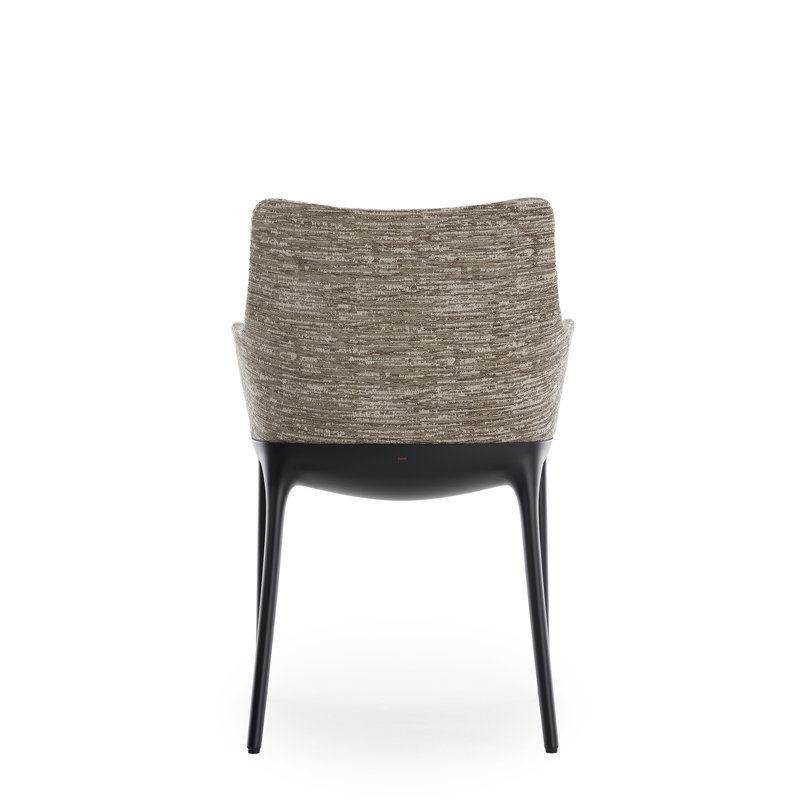 Eleganza Upholstered Dining Chair, Taupe, Black