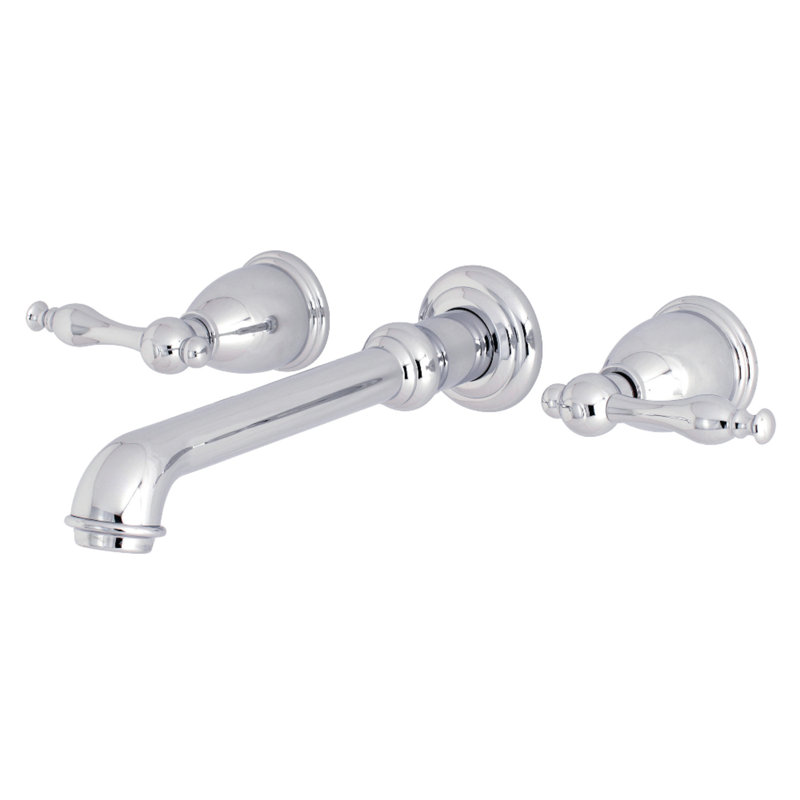 Kingston Brass Naples Two-Handle 3-Hole Wall Mount Roman Tub Faucet, Polished Chrome