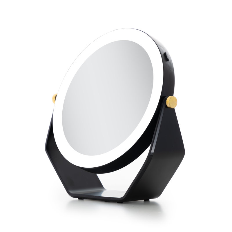 Lighted Makeup Mirror W/ Magnification, Swivel & Battery