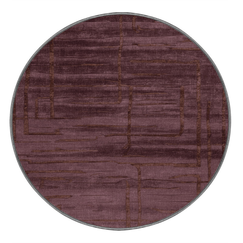 Tapis abstrait lavable à la machine, Rond 3 pi