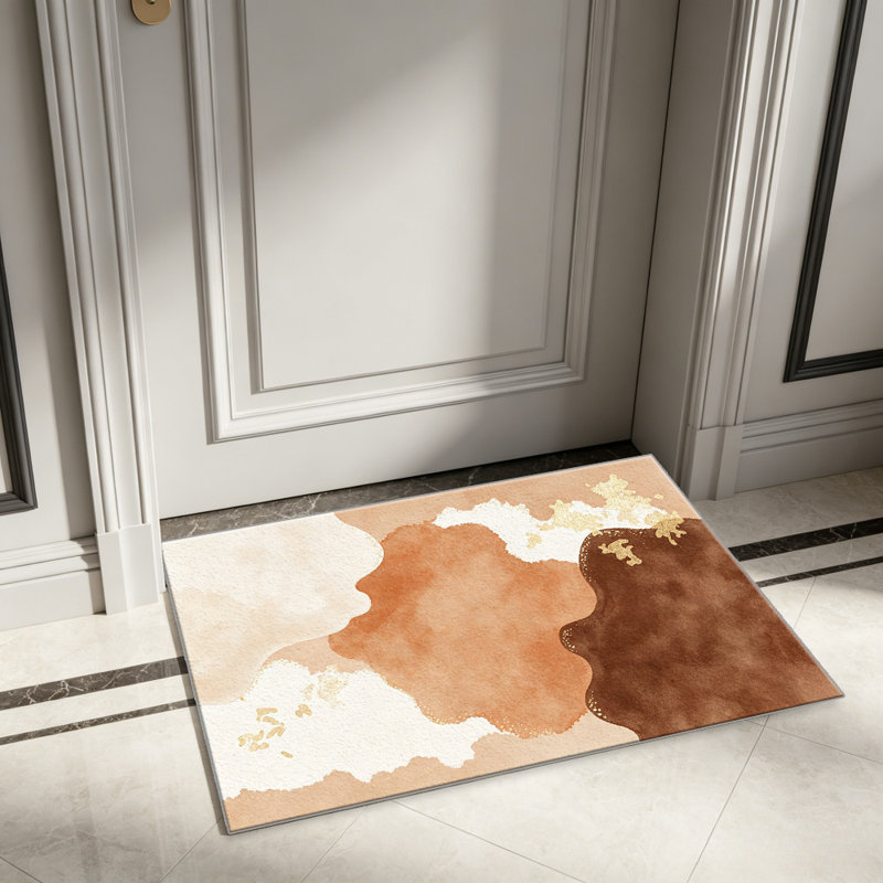 Abstract Watercolor Terracotta carpet-easy to clean, machine-washable, soft and comfortable; suitable for door mats, kitchens, living rooms, bedrooms, corridors, and laundry areas. Easy to clean, durable carpet for home decoration.