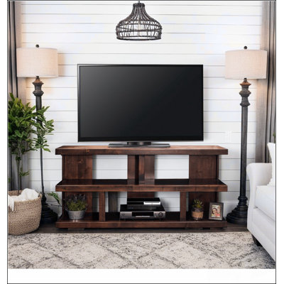 Console de 64 po pour téléviseur de 70 po ou moins, aucun assemblage requis, finition whisky