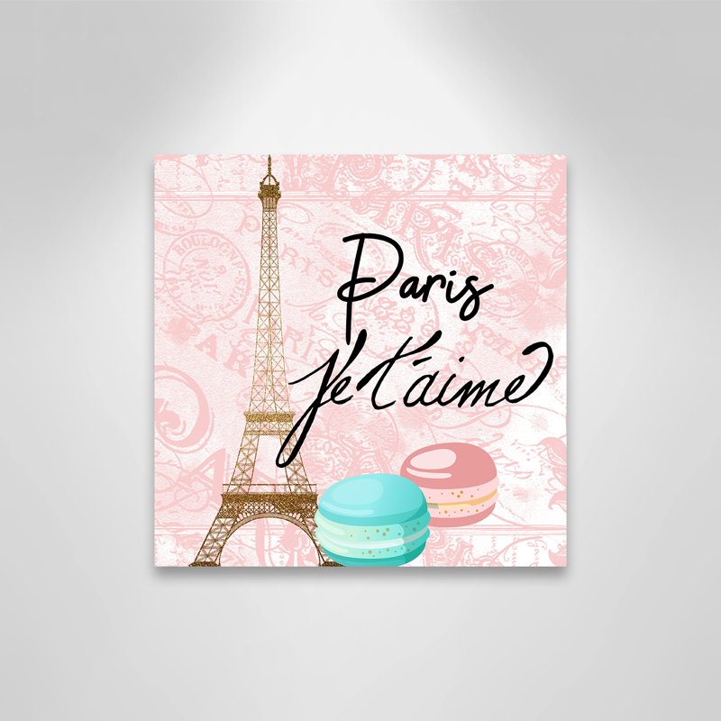 Bonjour paris 1, H 12 po x l 12 po x P 1,5 po, Toile