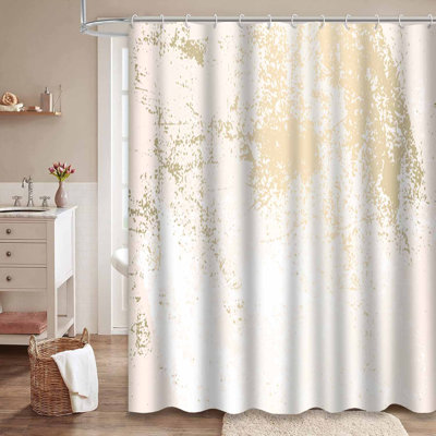 Rideau de douche abstrait abstrait en marbre pastel avec 12 crochets