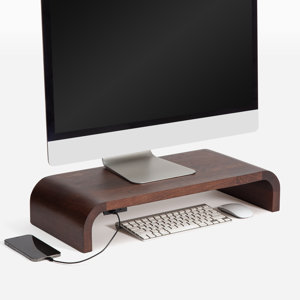 Basnett Wood Monitor Stand With USB Port