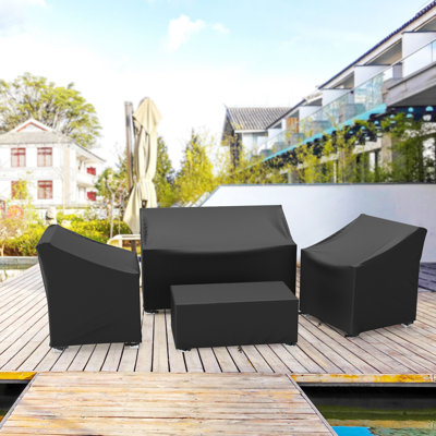 Housses pour meubles d'extérieur imperméables 4 pièces pour ensemble de meubles de patio