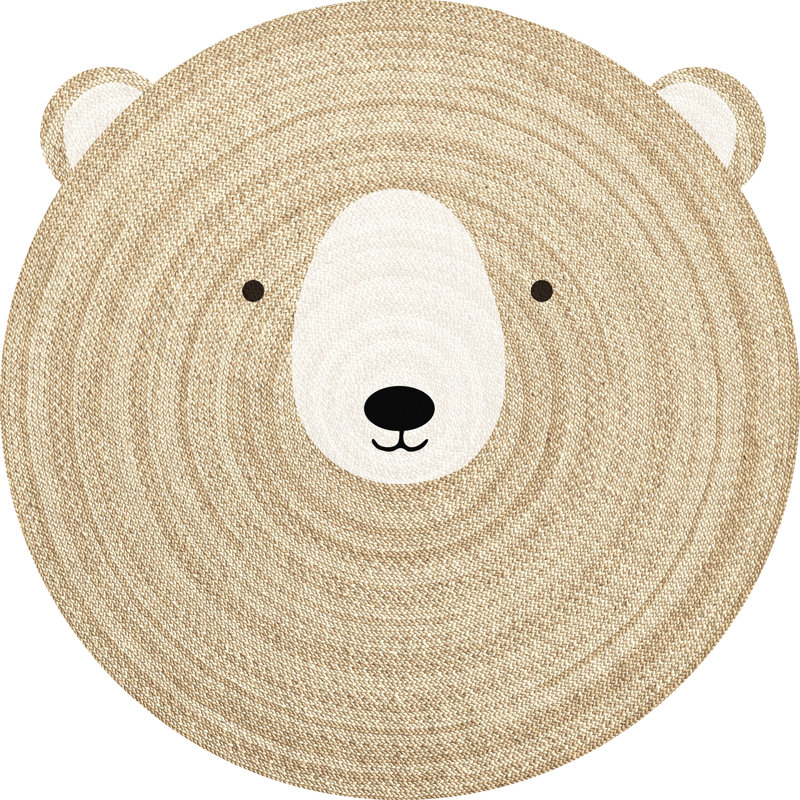 Round Calliah Vinyl Machine Printed Area Rug, Round 3'3.4"