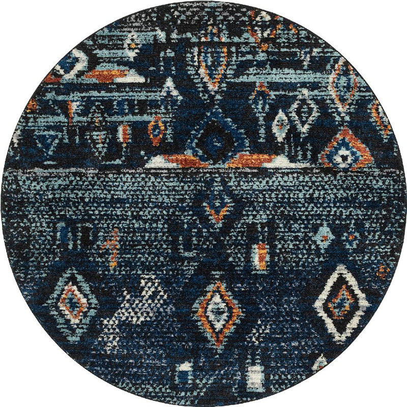 Victorville Abstract Indoor Rug, Round 7'