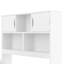 Structure de lit plateforme simple avec bibliothèques et tablettes de rangement, quatre tiroirs, blanc-1205088002