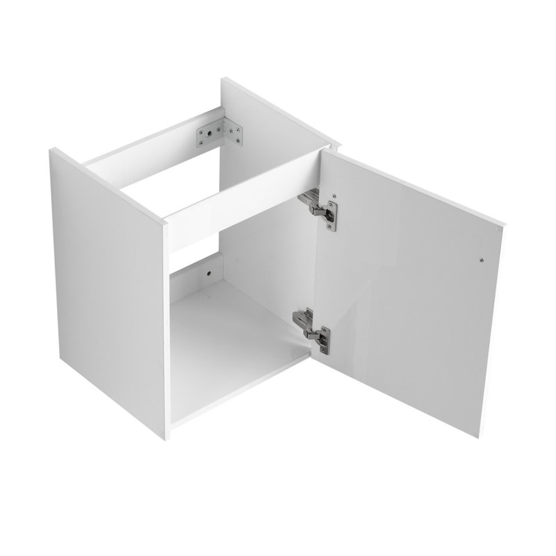 Meuble-lavabo flottant mural avec lavabo en céramique, Blanc