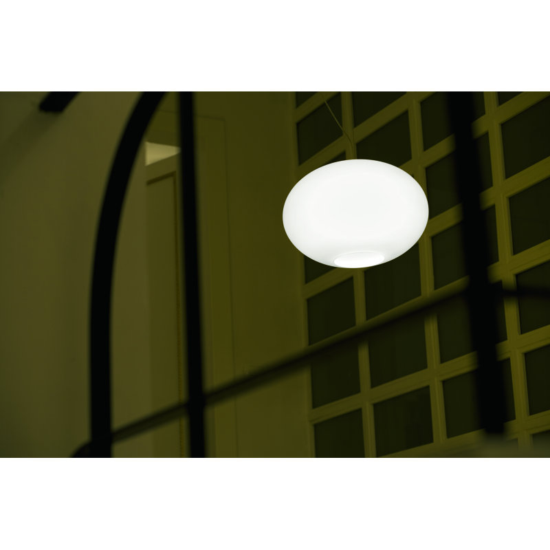1 - Light Matt White LED Sphere Pendant, 200cm H x 35cm W x 35cm D, No