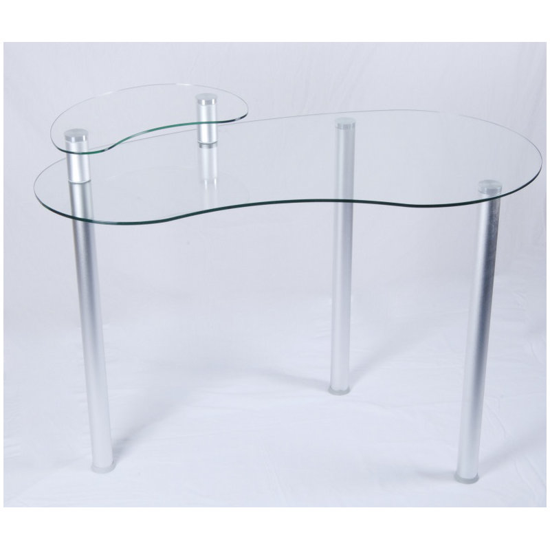 Brough Glass Top Metal Base Writing Desk