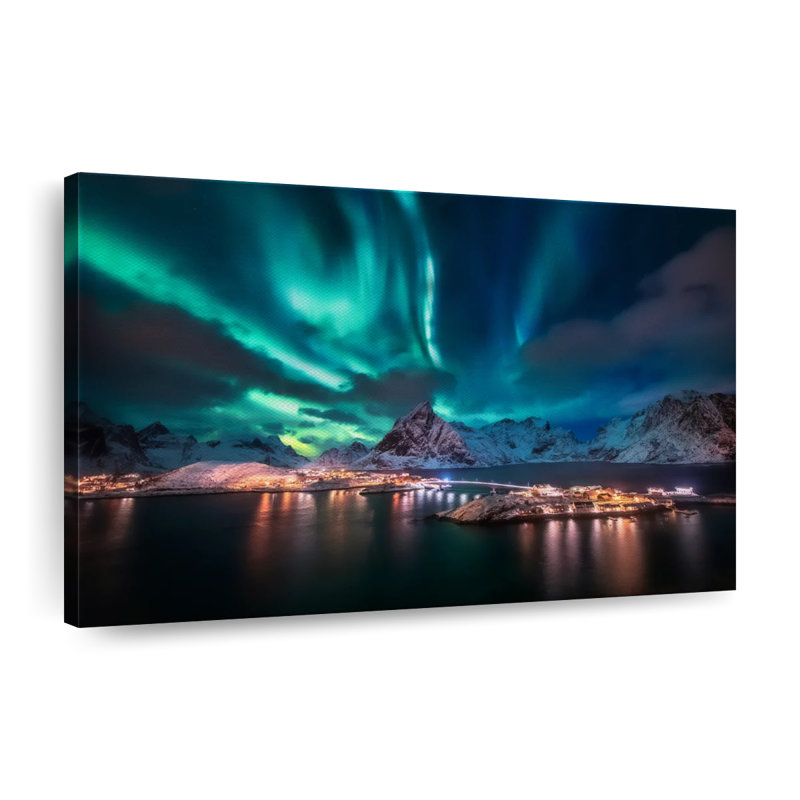 Lofoten Night Northern Lights sur toile, H 30 po x l 45 po x P 1,25 po