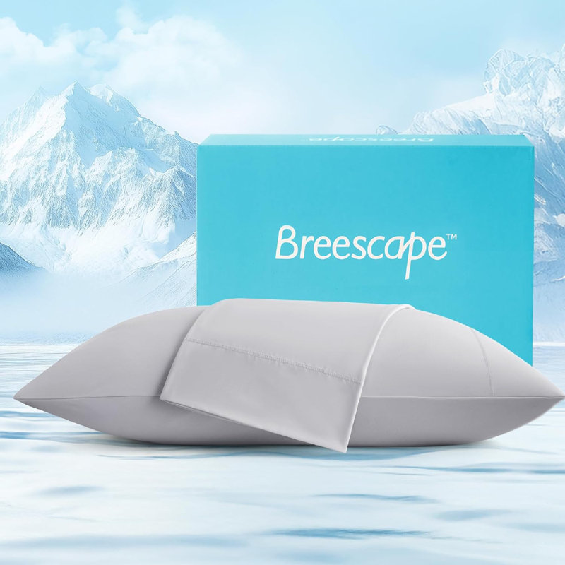 Breescape Cooling Pillow Cases, King Pillow Case, Misty Gray