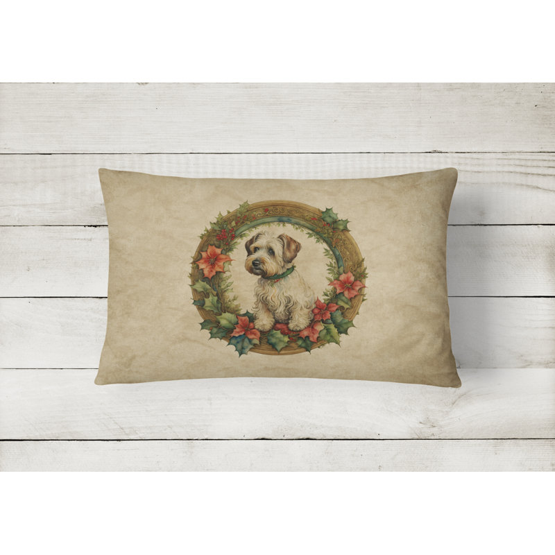 Coussin décoratif intérieur / extérieur en polyester Christmas, 12 po x 16 po, Rectangulaire