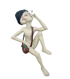 Jahde Smoking Alien Sitting Life Size Statue