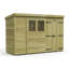 Total Sheds 10ft x 4ft Pent Garden Shed - Double Door - With Windows - Pressure Treated Timber - UK Manufactured