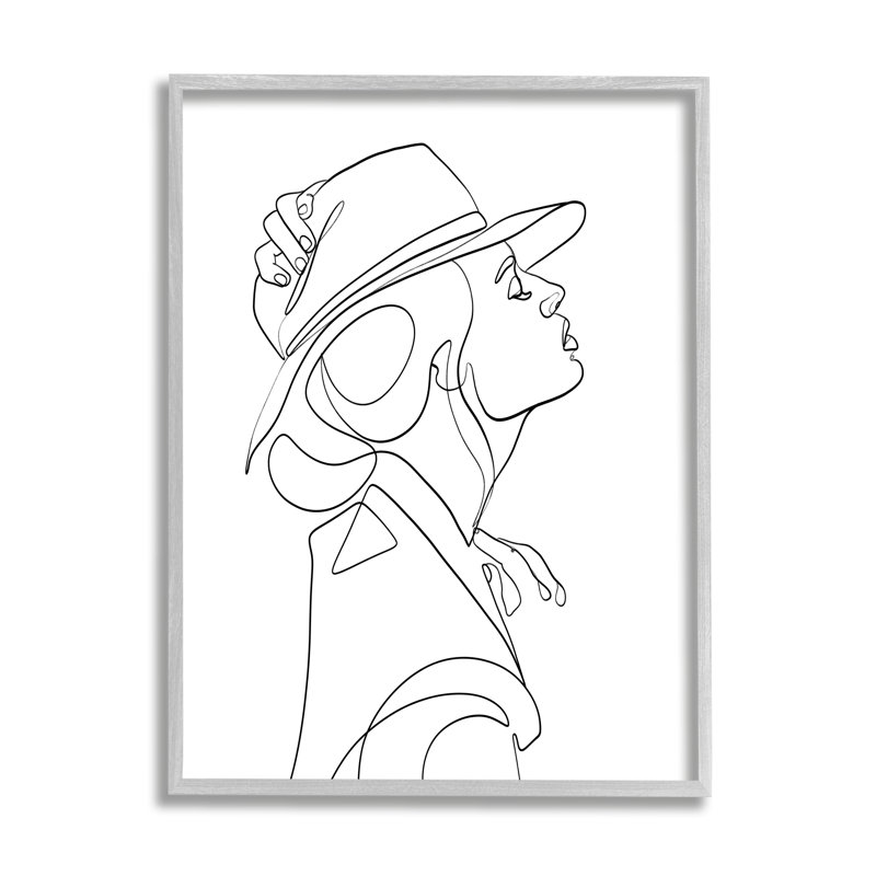 Femme à lignes noires fluides, mannequinat, abstraction, H 30 po x l 24 po, Estampe numérique Farmhouse