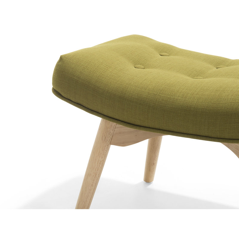 Linda Upholstered Armchair with Footstool, Olive