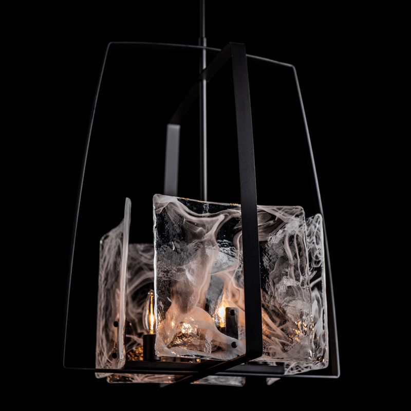 Arc 4 - Light Lantern Rectangle Chandelier, Black
