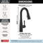 Robinet de lavabo de bar noir mat avec douchette extractible Essa-15361275