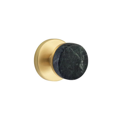 Emtek Select Privacy Interior Mortise w/ Disk Rosette & Conical Stem, Green Marble Knob (LH)