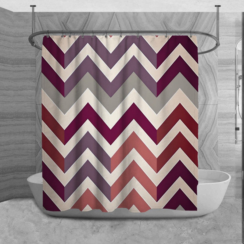 Rideau de douche Briant, H 84 po x l 70 po, Mauve / rouge