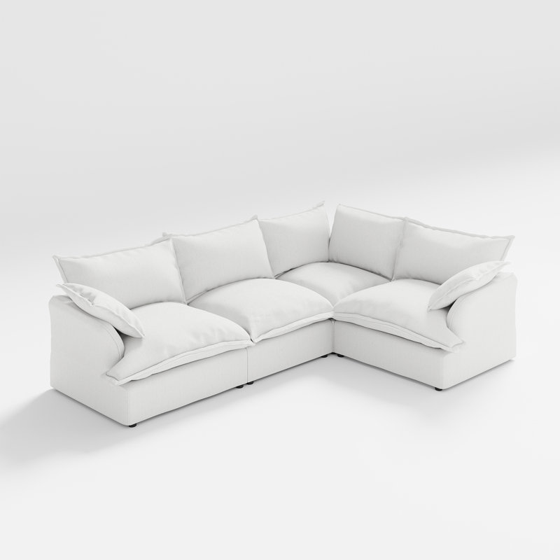  Canapé modulaire Chanh, canapé Cloud Comfy, Blanc, 4