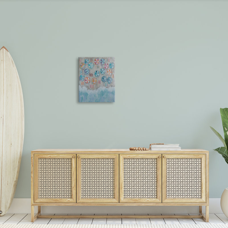 Busy Beach Coast, peinture aérienne de Patt par Reesa Qualia, 949, Toile tendue, H 20 po x l 16 po x P 1,5 po