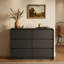 Commode 6 tiroirs moderne noire avec profil incurvé et rangement coulissant silencieux-502184848