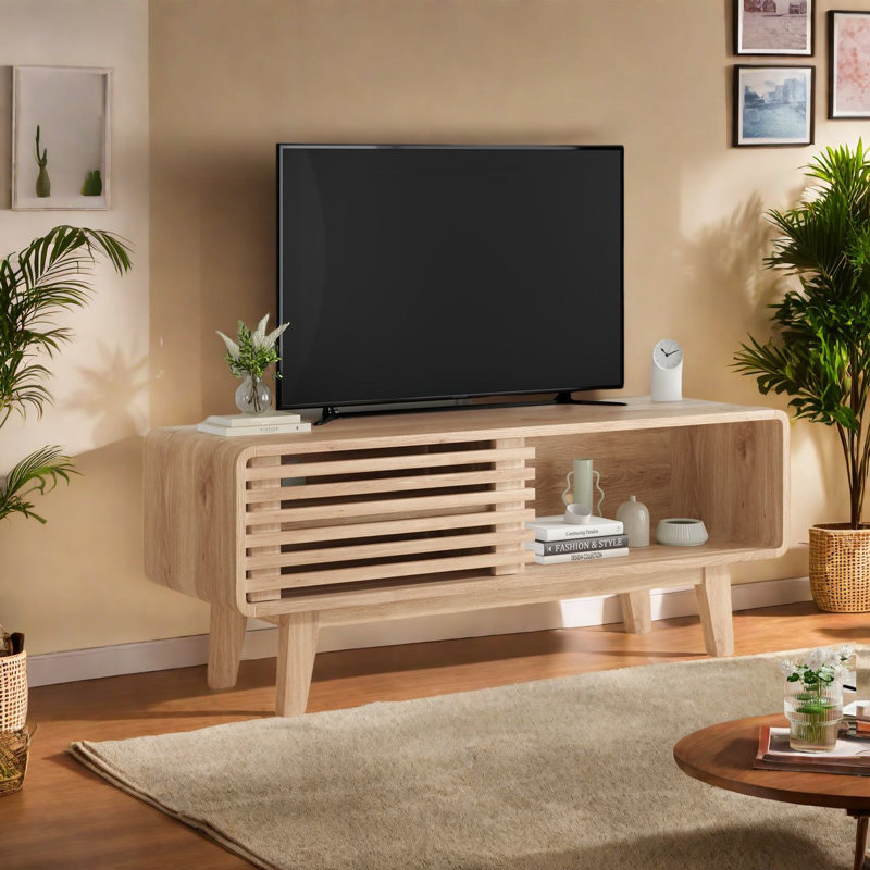 Meuble télé moderne en bois avec rangement pour porte coulissante pour salon