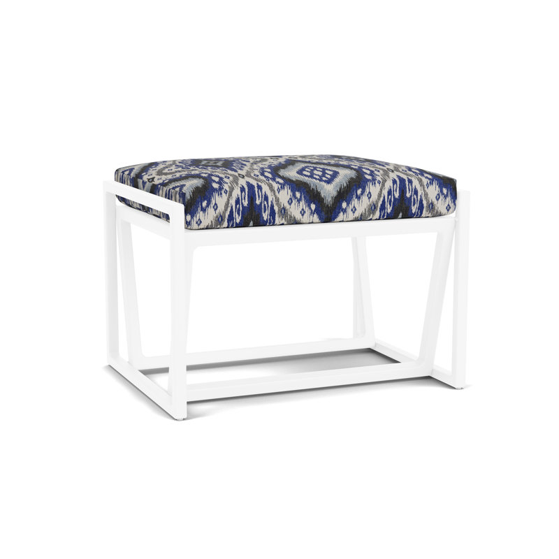 Summit Outdoor Ottoman, White, Yoko Mediterranean