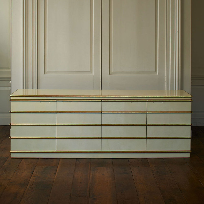 Tio Long Cabinet, High Glos White Vellum