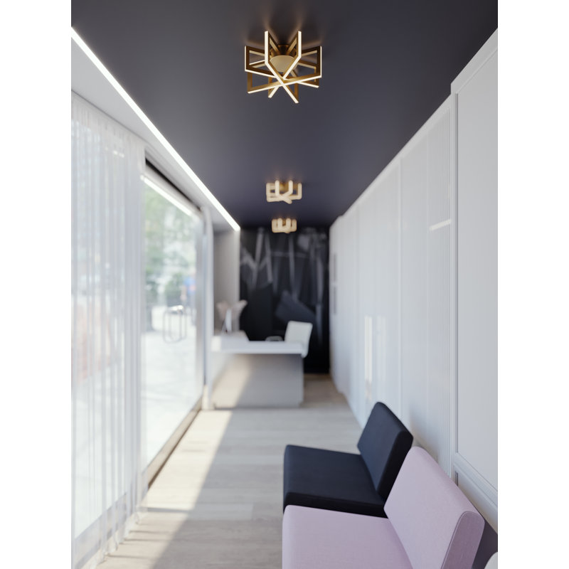 Dhulin LED Flush Mount, Gold, 17" W x 17" D