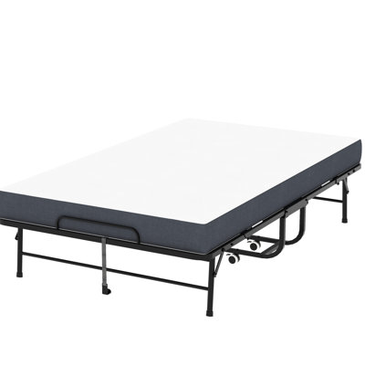 Large 75"X46" Folding Bed For Tall People, 5" Memory Foam Mattress, 450Lbs Heavy - Duty, Ideal Office Naps Extra Wide With Foam, Capacity, Easy To Fold