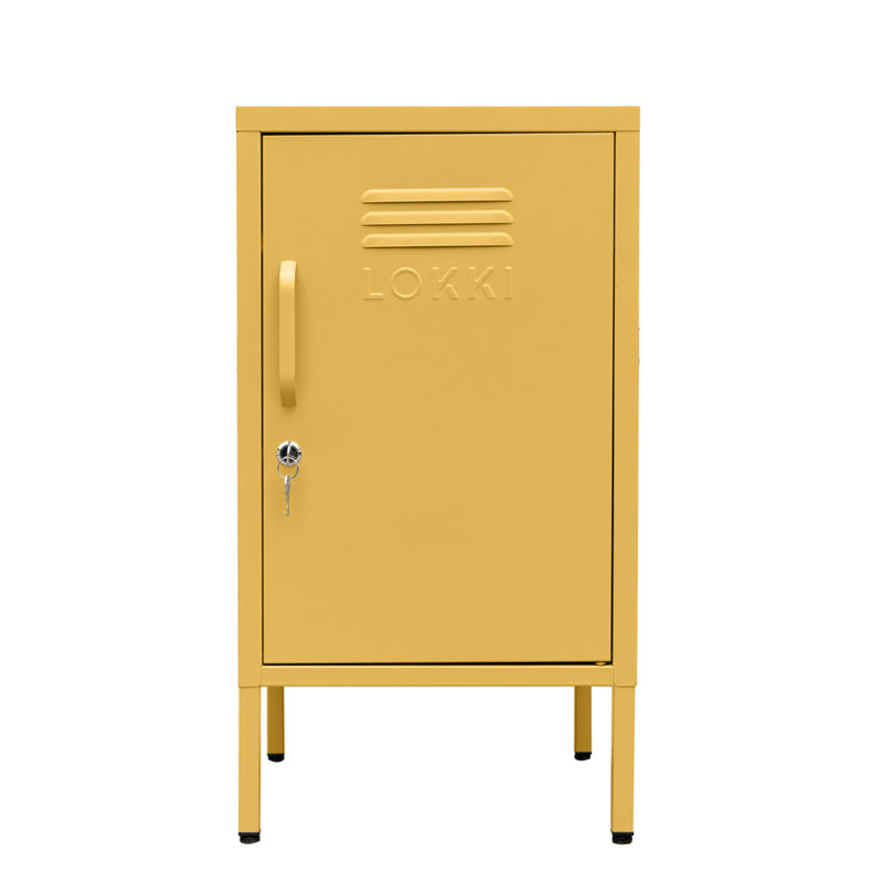 Nilan 38cm W Steel Bedside Table, Mustard