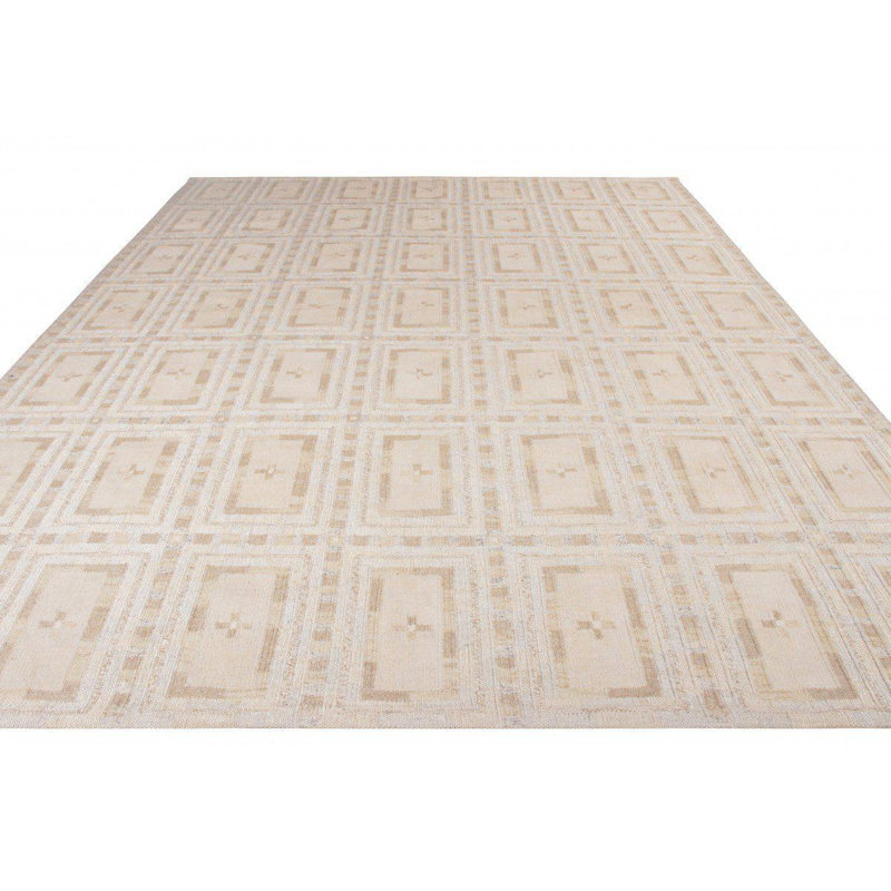 Scandinavian Wool Geometric Area Rug, Rectangle 9' x 12'