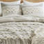 Ensemble d'édredon Farmhouse gris, ensembles de literie Boho de grande taille, plateau en coton avec rayures jacquard modernes de style neutre, 3 pièces, y compris les taies décoratives assorties (90 x 90 pouces)-121258571-121258570