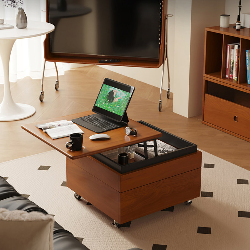 23.62"Brown Solid Wood Boxwood Coffee Table