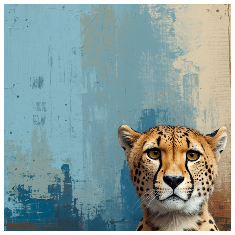 Guépard sur des couvertures à fond texturé, 60in W x 80in H