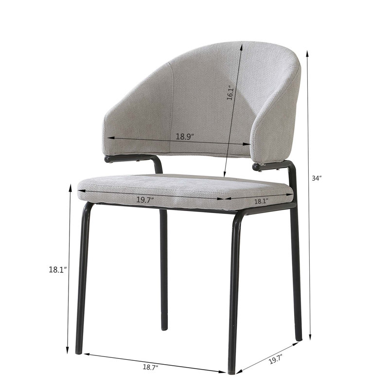 Chaise de salle à manger rembourrée Keala, 1