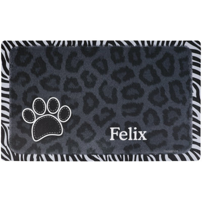 Napperon personnalisé pour animal de compagnie, tapis d'alimentation pour chien et chat - matériau absorbant et envers imperméable